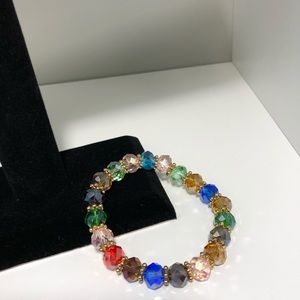 Mix Color Rondelle Bead Handmade Stretchy Bracelet